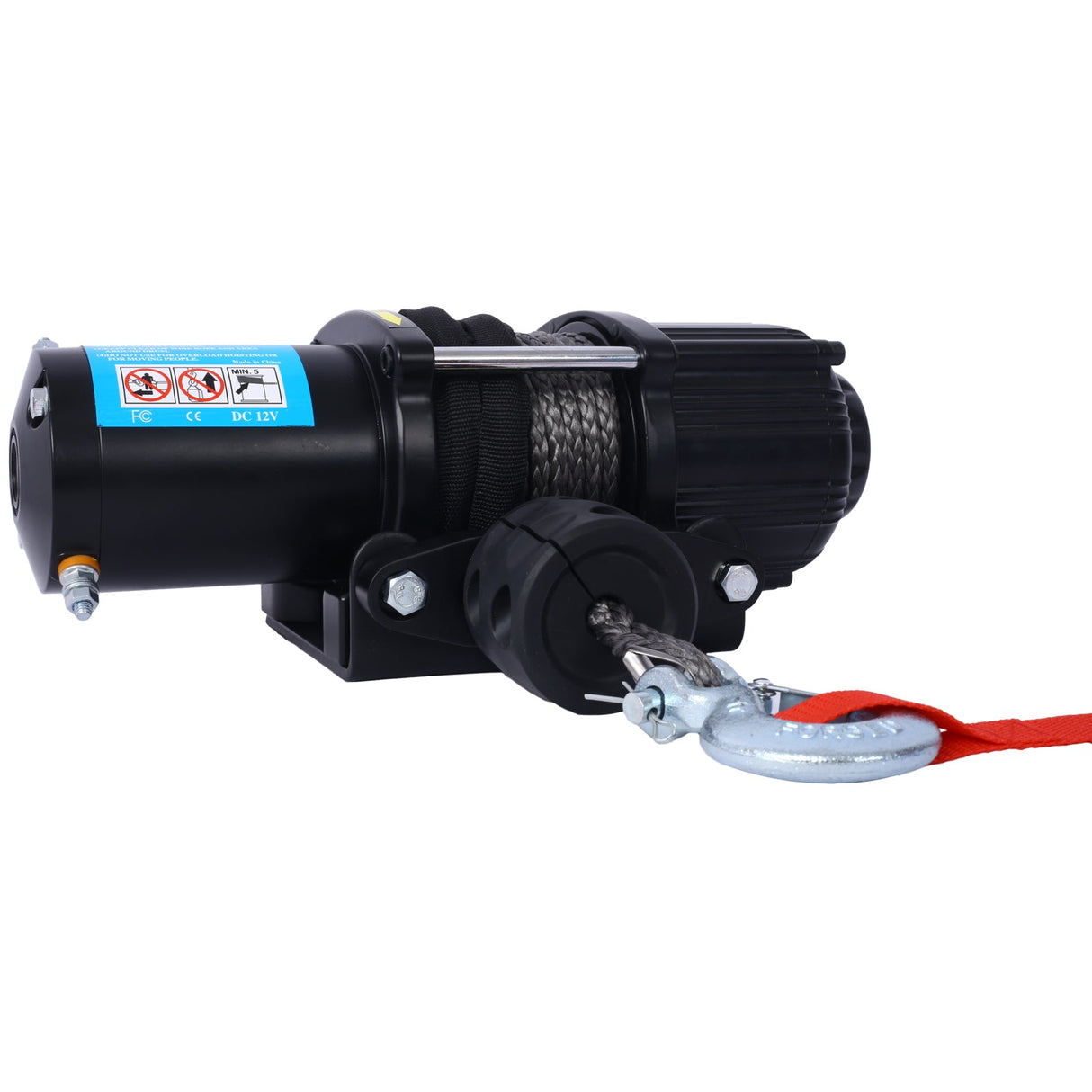 3500 lb Electric Winch 12V Waterproof Synthetic Rope Trailer with Wired and Wireless Remote - Fab Heavy Parts