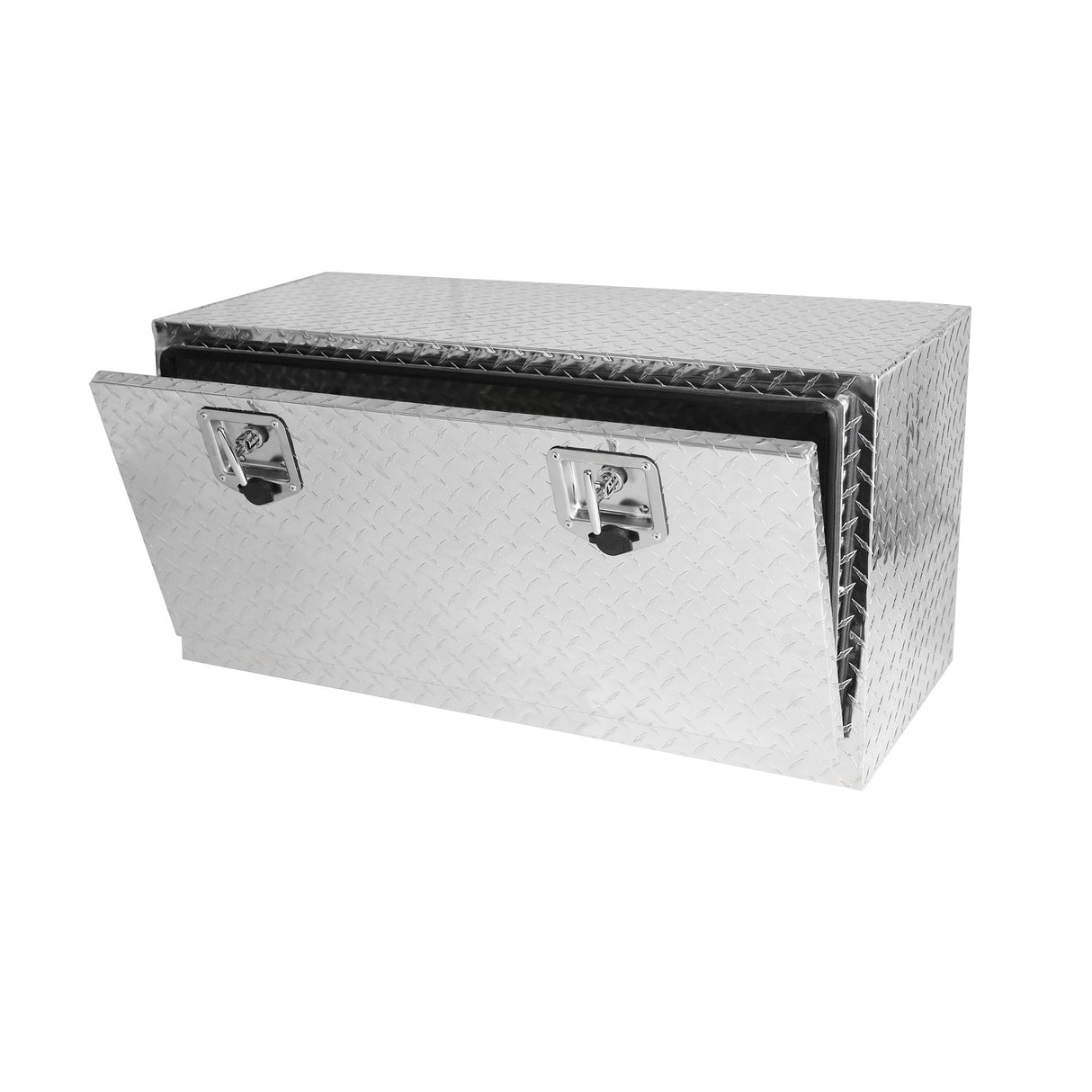 36 Inch Truck Tool Box 36"×17"×18" Heavy Duty Aluminum Silver Tread Tool Box with Locks and T - Handle Latch Key - Fab Heavy Parts