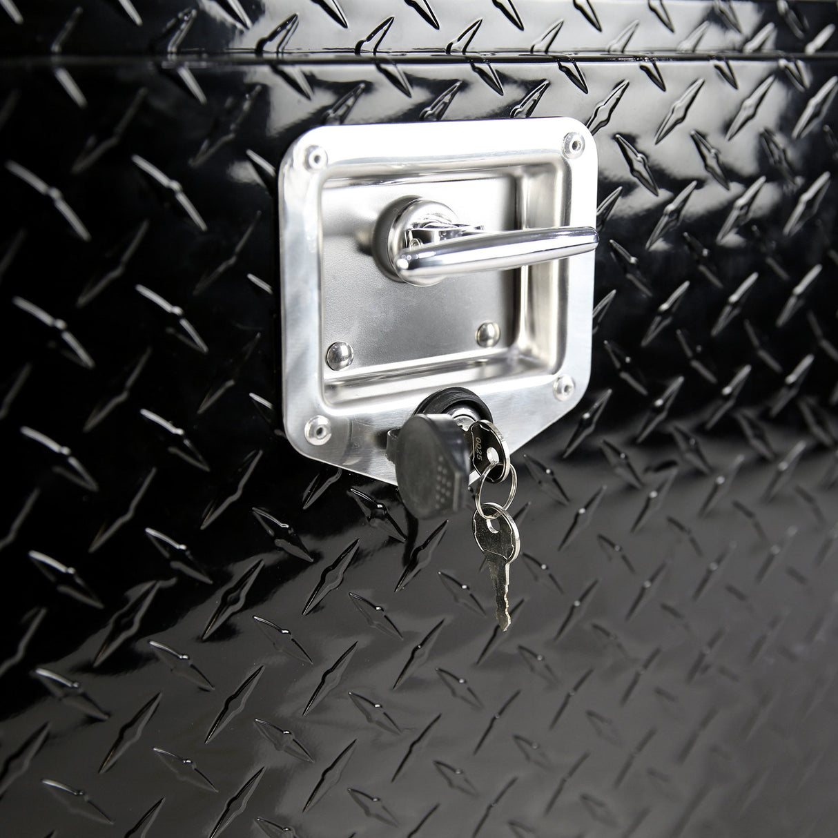 36 Inch Truck Tool Box 36"×17"×18" Heavy Duty Black Aluminum Tread Tool Box with Locks T - Handle Latch Key - Fab Heavy Parts