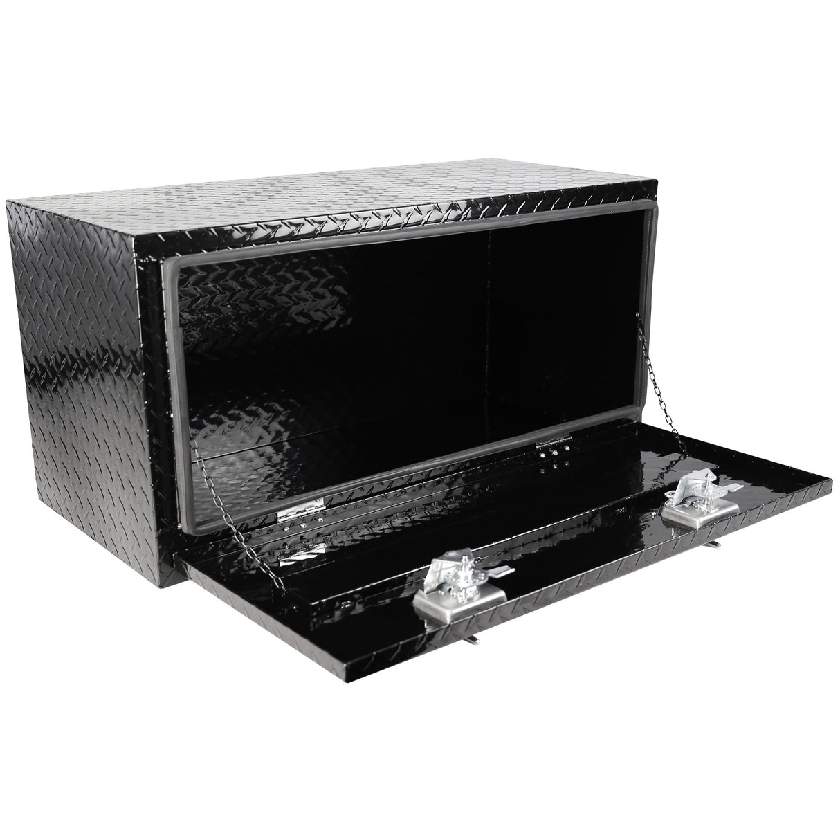 36 Inch Truck Tool Box 36"×17"×18" Heavy Duty Black Aluminum Tread Tool Box with Locks T - Handle Latch Key - Fab Heavy Parts