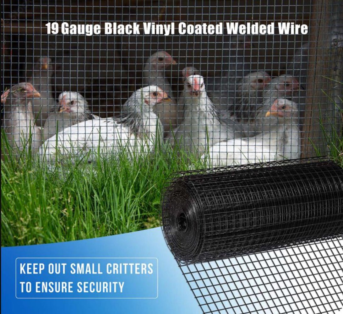 36 inch×50 ft Black Vinyl Coated Hardware Cloth 19 Gauge 1/4 inch PVC Welded Wire Fence Steel - Fab Heavy Parts