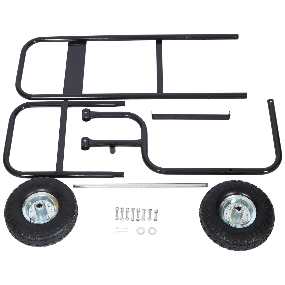 Firewood Fireplace Log Cart 200 lbs Capacity Wood Rack with Pneumatic Wheels