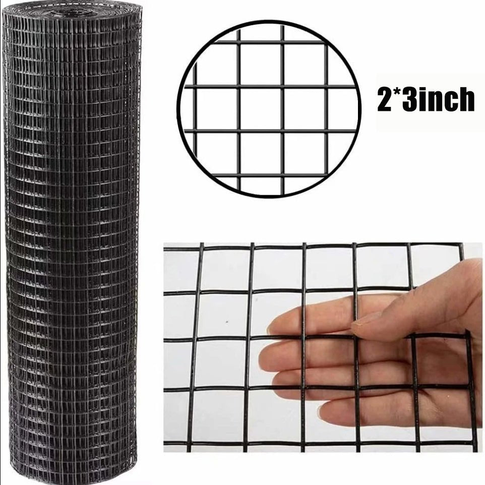 36inch x 50ft Black Vinyl Coated Hardware Cloth 2' X 3' 16Ga Welded Wire Mesh Fence PVC Coated Welded - Fab Heavy Parts