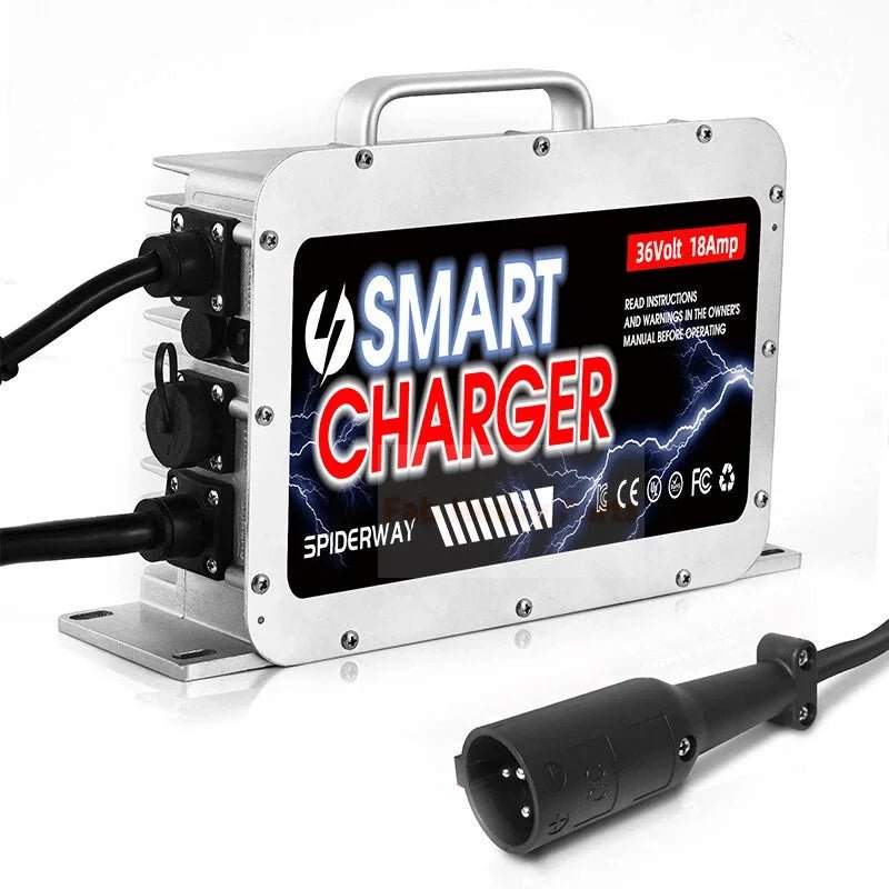 36V(43.8V) 18A Lithium Battery Charger 3Pin Round Plug Fits for Club Car DS Golf Cart - Fab Heavy Parts