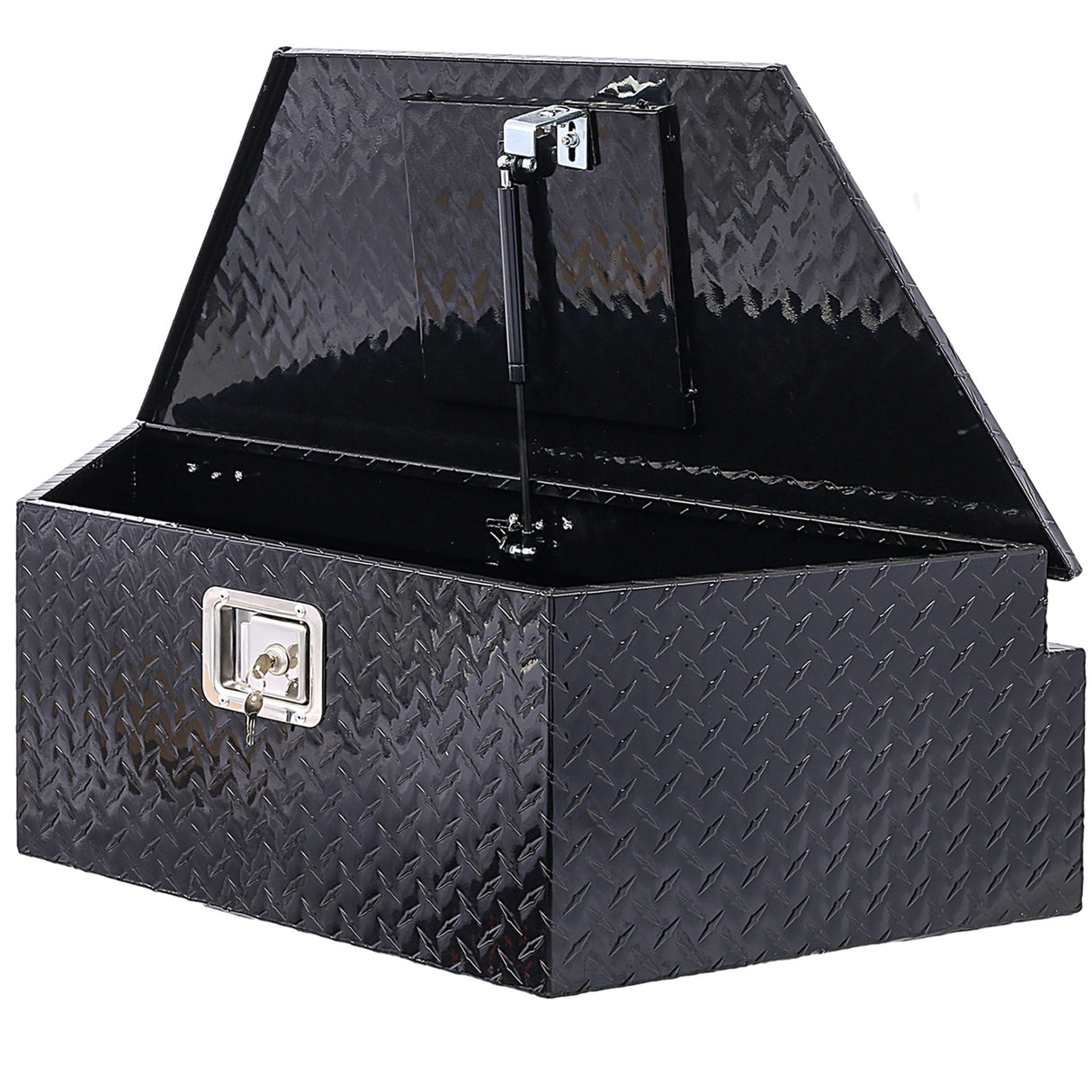 39 Inch Truck Box Aluminum Tool Box Heavy Duty w/Lock Keys 39x16.5x11.8inch - Black - Fab Heavy Parts