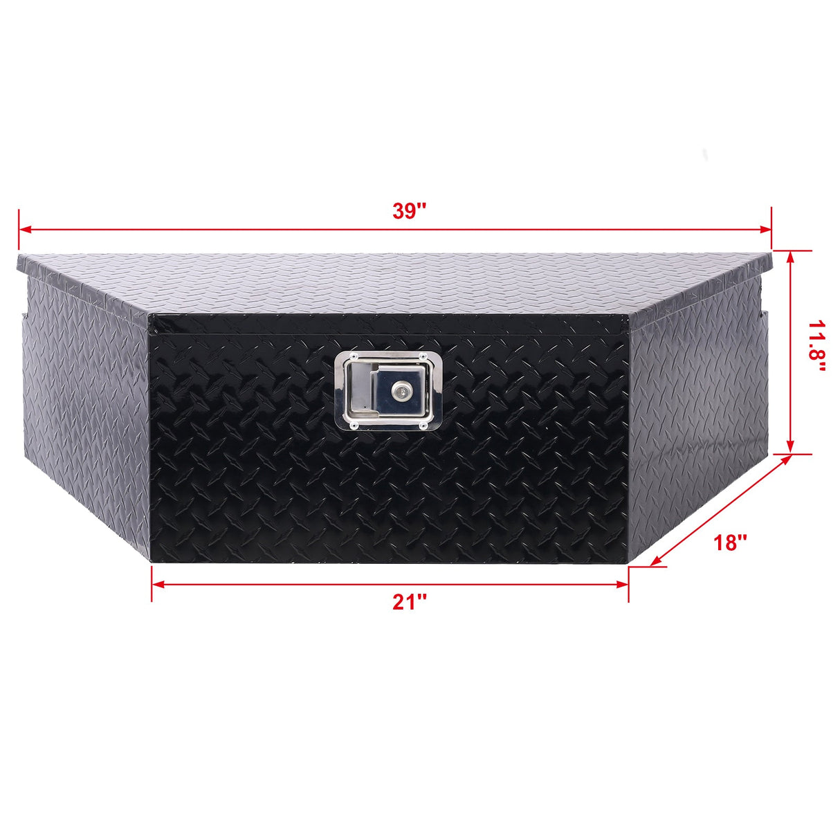 39 Inch Truck Box Aluminum Tool Box Heavy Duty w/Lock Keys 39x16.5x11.8inch - Black - Fab Heavy Parts