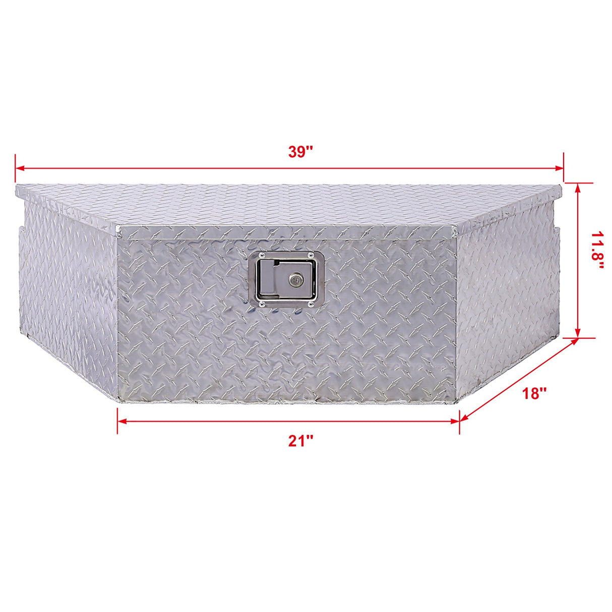39 Inch Truck Box Aluminum Tool Box Heavy Duty w/Lock Keys 39x16.5x11.8inch - Silver - Fab Heavy Parts