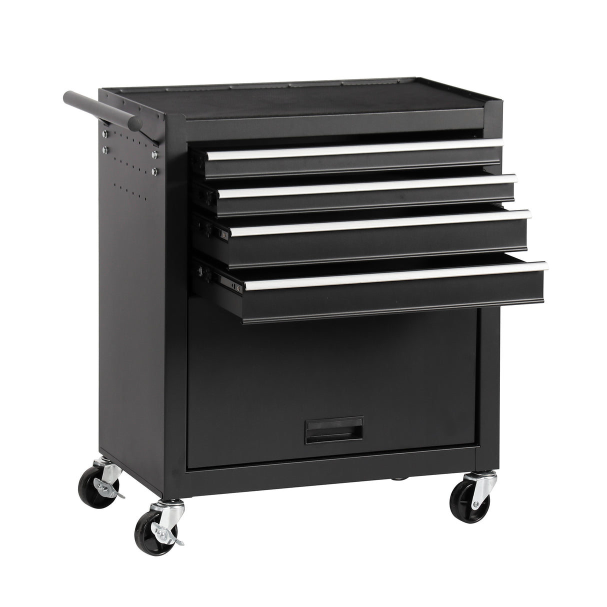 4-Drawer Rolling Tool Chest Cabinet with 4 Wheels--Black