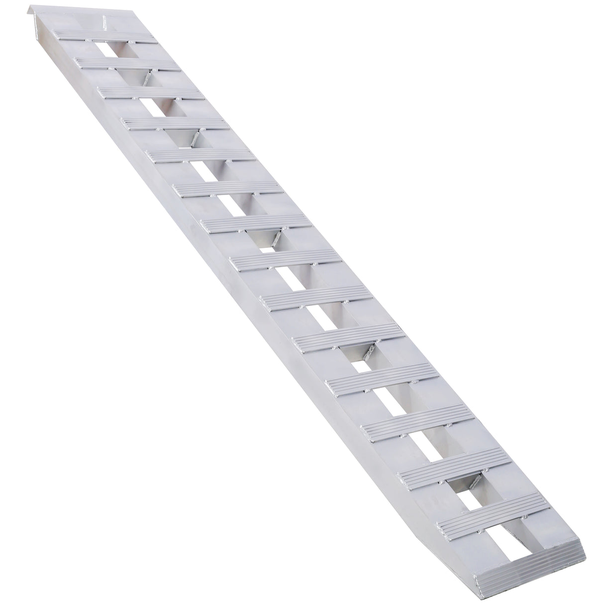 Heavy-Duty Ramps with Top Hook Attaching End Universal Loading 84" X 14" 6600 LBS 1 Pair 2 Ramps Silver Aluminum