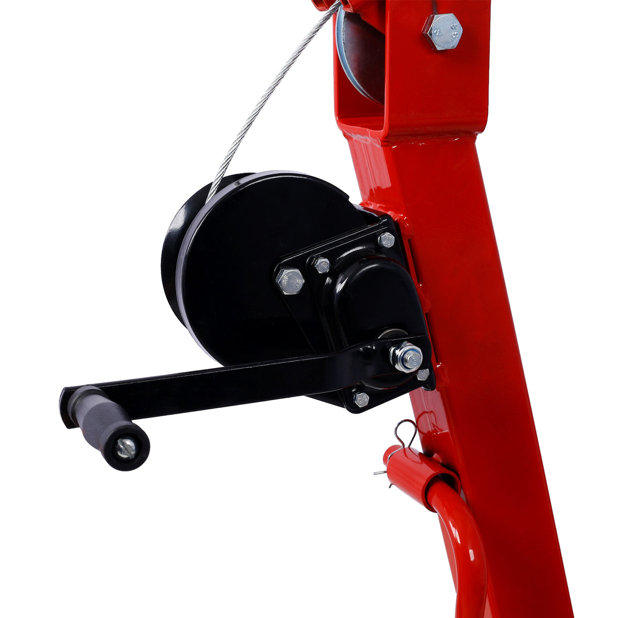 Hydraulic Pickup Truck Crane with Hand Winch Bed Hoist Jib 2000-Lb. Capacity Red