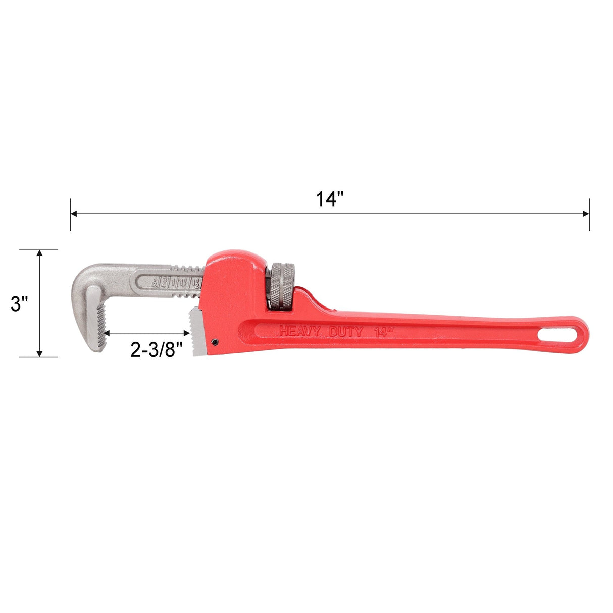 3Pcs 14&18&24 - inch Straight Heavy Duty Pipe Wrench Set Adjustable Alloy Steel Grip - Fab Heavy Parts