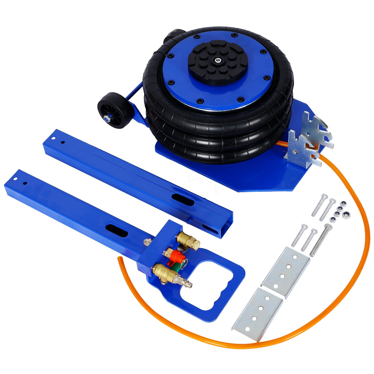 3T Triple Bag Air Jack Pneumatic Jack 3 bag Lifting 16in Capacity 6600lbs - Blue - Fab Heavy Parts