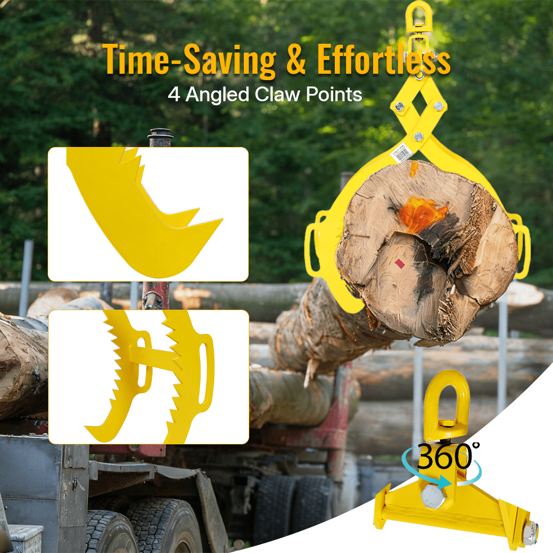 4 Claw Timber Log Lifting Logging Tongs Grabber Tong 28" Heavy Duty Solid Steel - Fab Heavy Parts