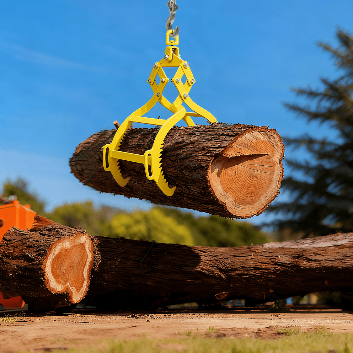 4 Claw Timber Log Lifting Logging Tongs Grabber Tong 28" Heavy Duty Solid Steel - Fab Heavy Parts