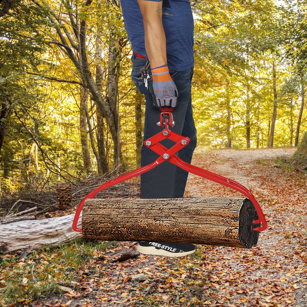 4 Claw Timber Log Lifting Logging Tongs Grabber Tong 36" Red - Fab Heavy Parts