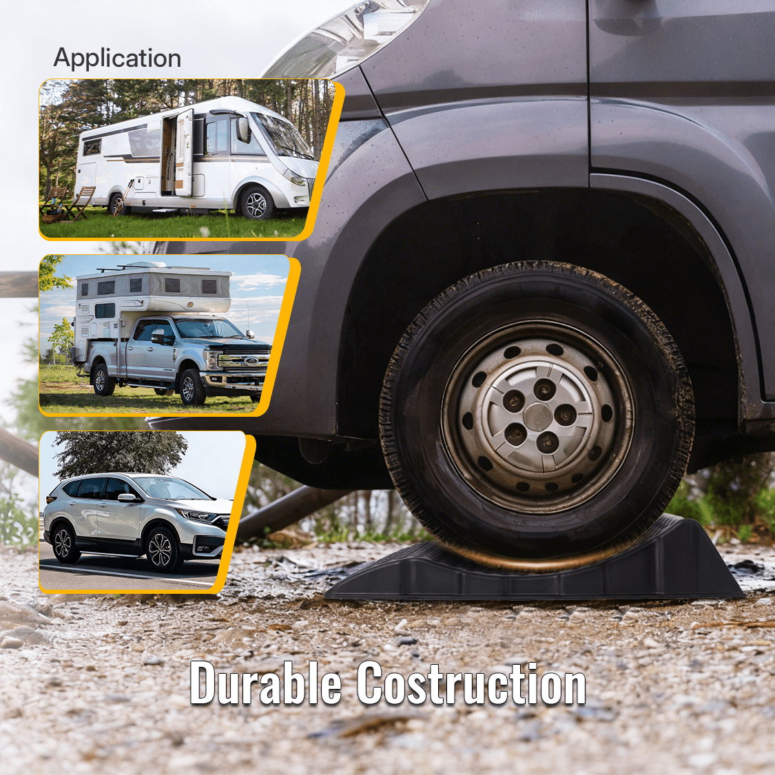 4 Pack Car Tire Saver Ramps Anti - Slip Hard Plastic Design with Carry Bag - Black - Fab Heavy Parts