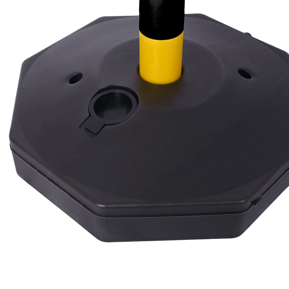 4 Pack Traffic Delineator Post Cones with Fillable Base Adjustable Safety Barrier with 5Ft Plastic Chain - Yellow+Black - Fab Heavy Parts