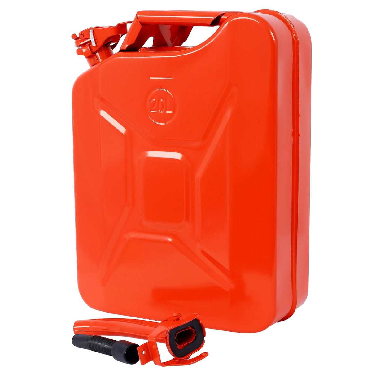 4 PCS 20 Liter/5 Gallon Jerry Fuel Can with Flexible Spout Portable Jerry Cans Fuel Tank Steel Fuel Can - Red - Fab Heavy Parts