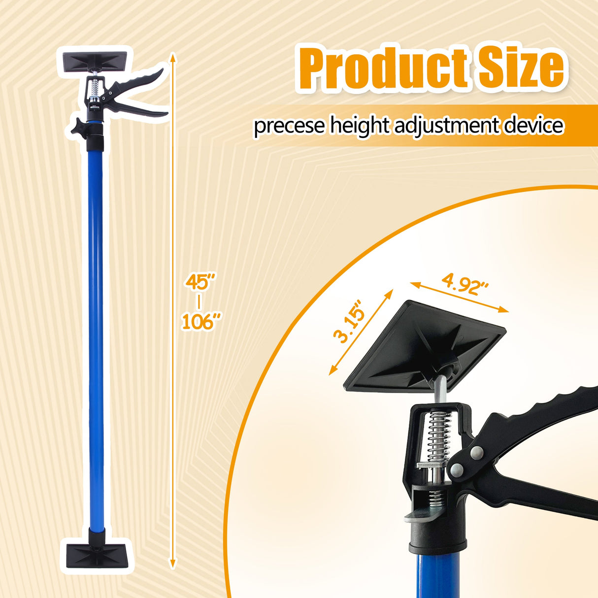 4 PCS 360° Rotating Adjustable Support Rod with 45° Tilt Stand Height - Adjustable Quick - Release Handle & Non - Slip TPR Pads - Fab Heavy Parts