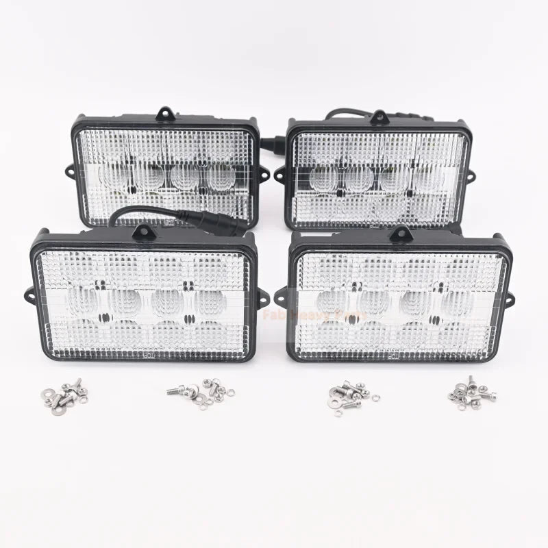 4 PCS 6"x4" LED Cab Light 6500K AH159332 Fits for John Deere Combine 9410 9510 9610 9400 9500 9600 9450 9550 - Fab Heavy Parts