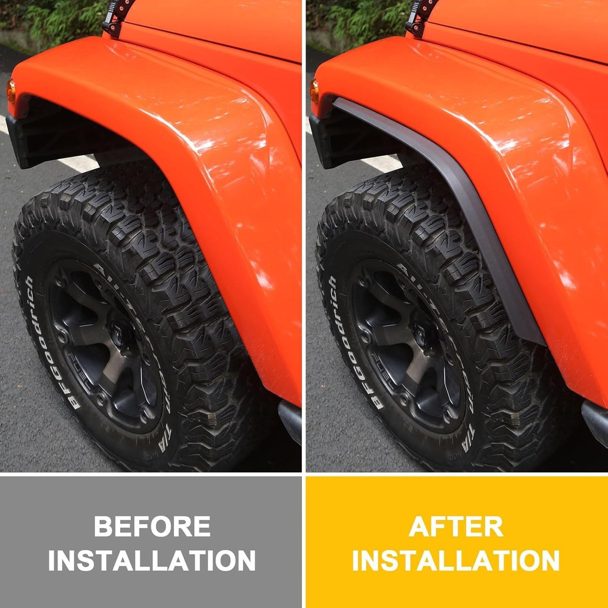 4 PCS Front & Rear Fender Flares Fits for 2007 - 2018 Jeep Wrangler JK JKU Off - Road Wheel Flares Liner - Fab Heavy Parts