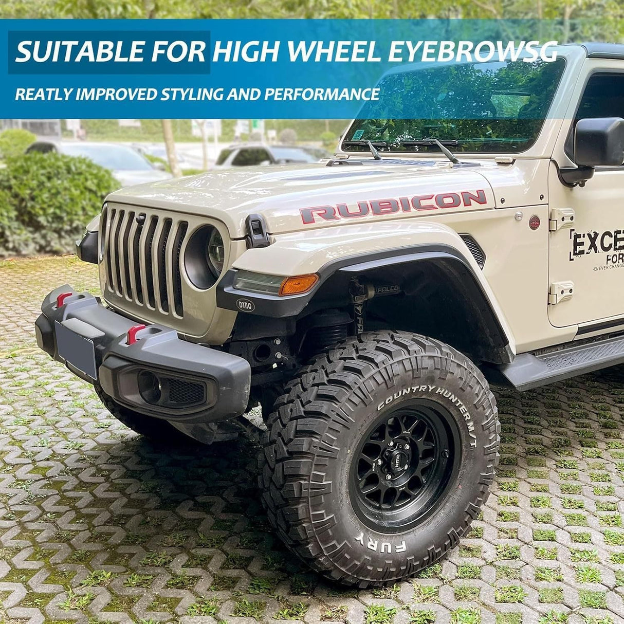 4 PCS Front & Rear Fenders Fits for 2018 - 2024 Jeep Wrangler JL and JLU Unlimited Rubicon Off - Road (Only Fit High Clearance Fender Flares, Not for 4XE) - Fab Heavy Parts