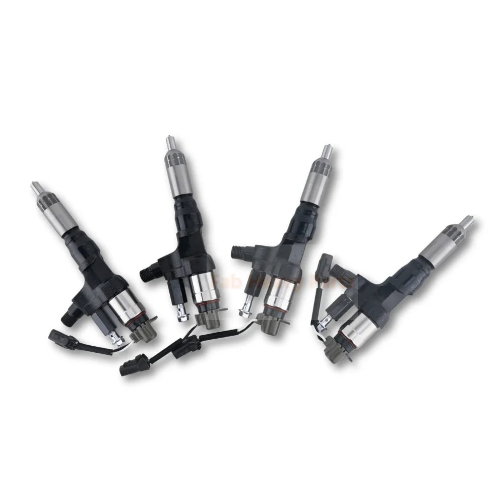 4 PCS Fuel Injector 095000 - 6594 0950006594 Fits for Kobelco SK300 - 8 SK330 - 8 SK350 for Hino J08E 3.8L 4.7L 5.0L 6.5L 7.7L - Fab Heavy Parts