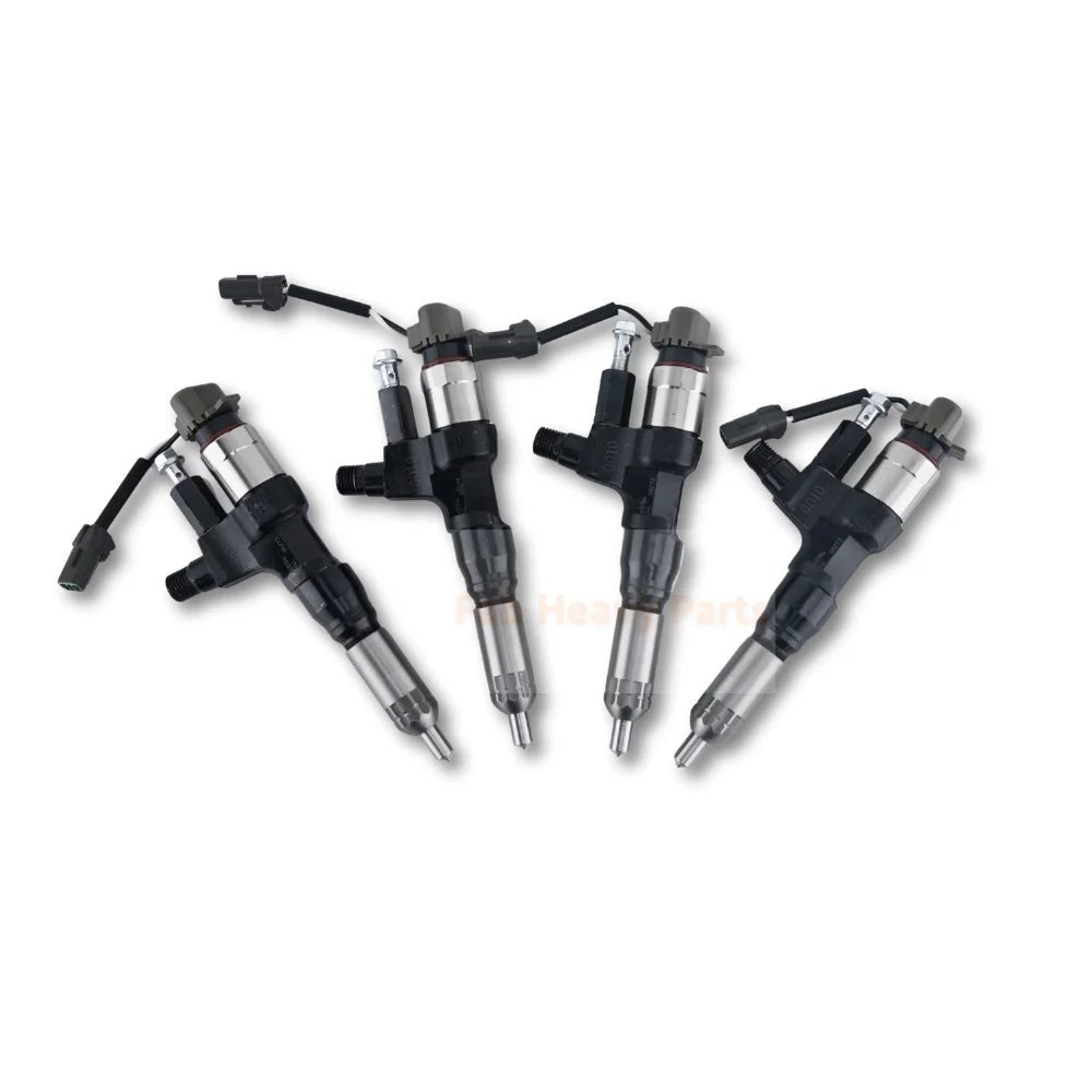 4 PCS Fuel Injector 095000 - 6594 0950006594 Fits for Kobelco SK300 - 8 SK330 - 8 SK350 for Hino J08E 3.8L 4.7L 5.0L 6.5L 7.7L - Fab Heavy Parts