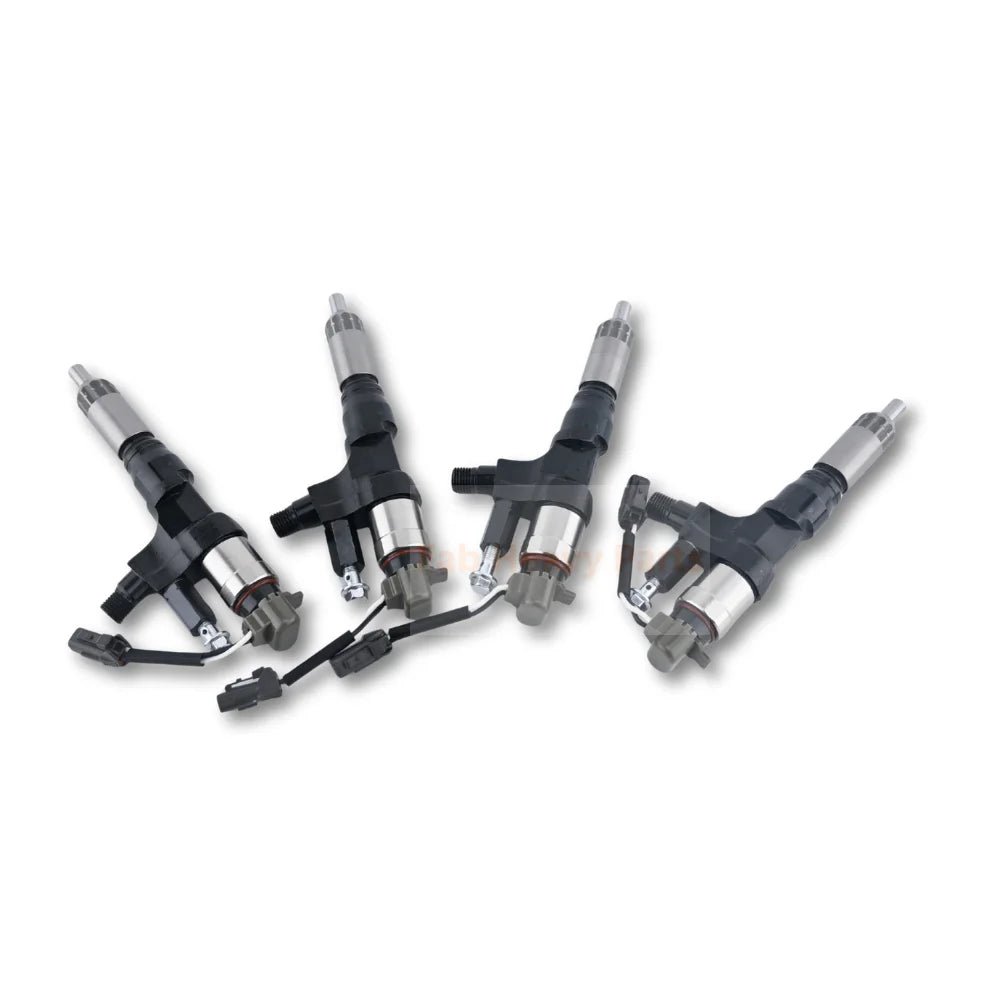 4 PCS Fuel Injector 095000 - 6594 0950006594 Fits for Kobelco SK300 - 8 SK330 - 8 SK350 for Hino J08E 3.8L 4.7L 5.0L 6.5L 7.7L - Fab Heavy Parts