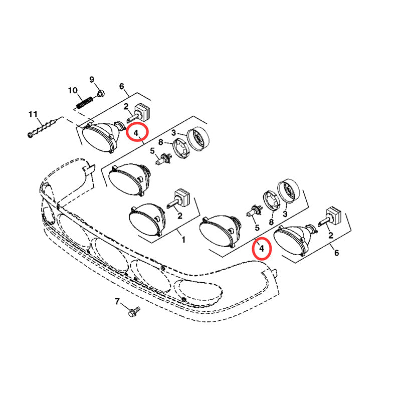4 PCS Headlight RE260102 RE173600 Fits for John Deere Tractor 8120 8130 8230 8330 8530 9330 - Fab Heavy Parts