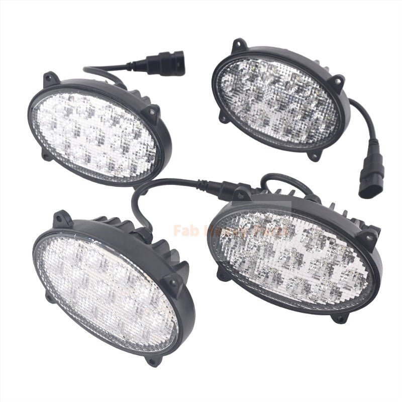 4 PCS Headlight RE260102 RE173600 Fits for John Deere Tractor 8120 8130 8230 8330 8530 9330 - Fab Heavy Parts