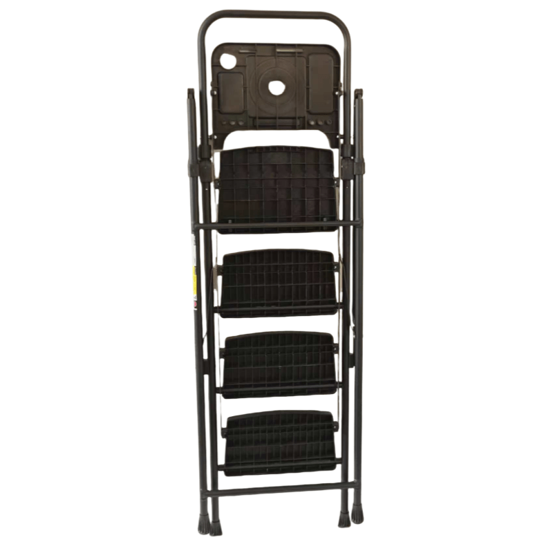 4 - Step Ladder Folding Step Stool with Non - Slip Wide Pedals Soft Handle Non - Slip Feet Sturdy Steel Construction 440 lbs Capacity - Fab Heavy Parts