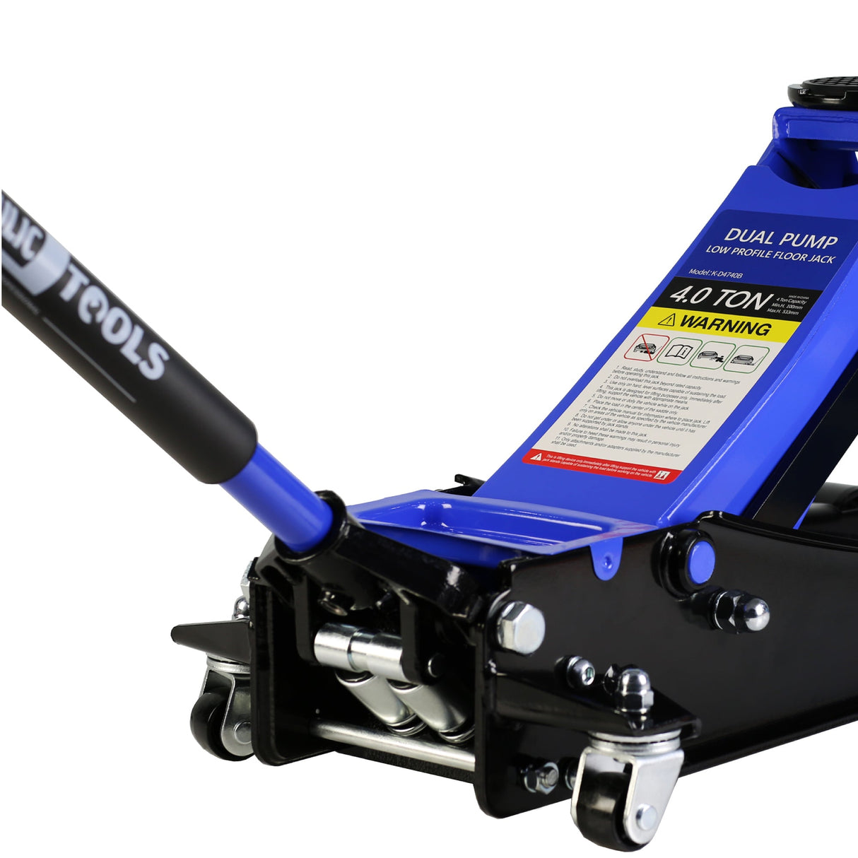 4 Ton Low Profile Heavy - Duty Steel Racing Floor Jack with Dual Piston Quick Lift Pump Lifting Range 4" - 21" - Fab Heavy Parts