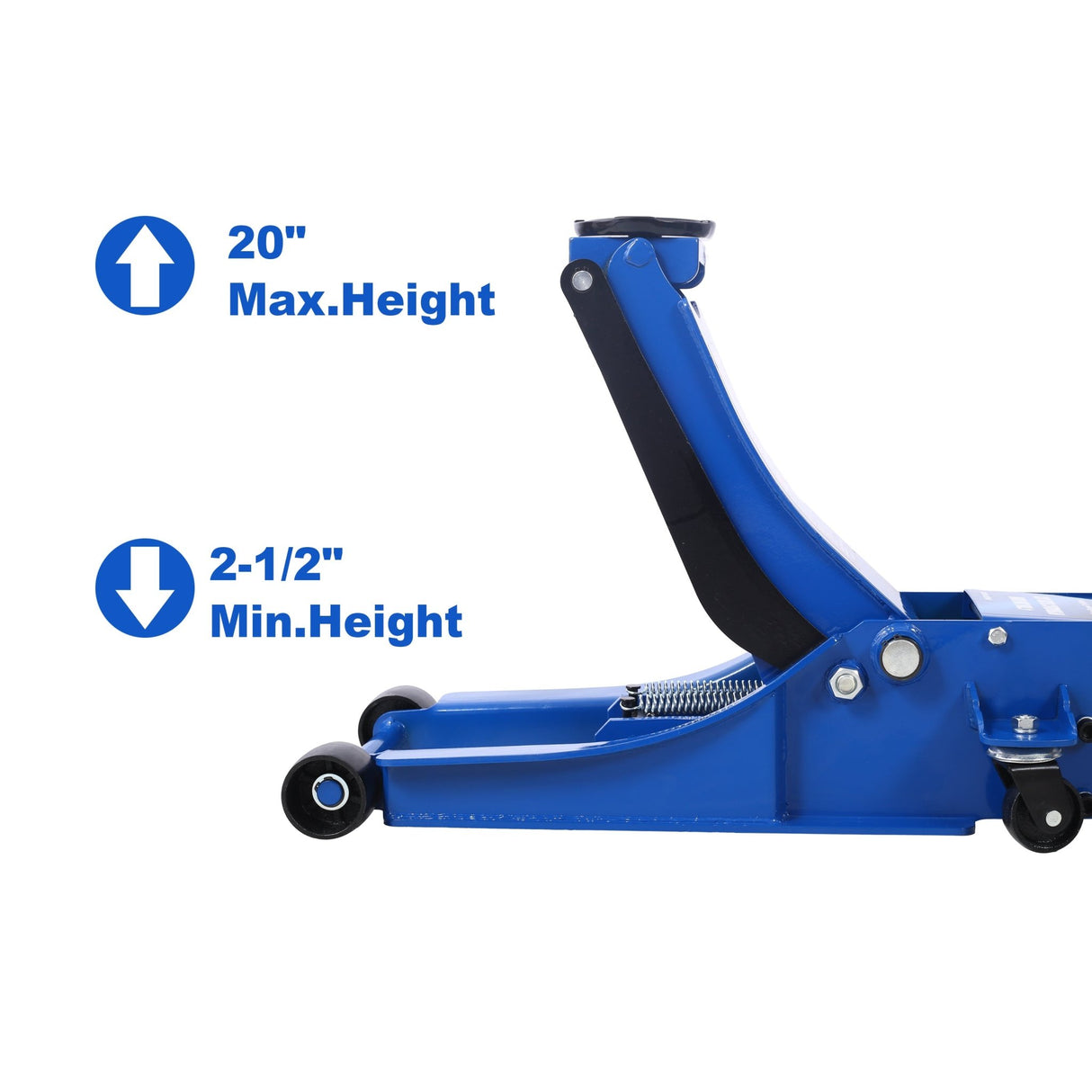 4 Ton Low Profile Hydraulic Floor Jack 8000 lbs Capacity Lifting Range 2.5' - 20' - Blue - Fab Heavy Parts