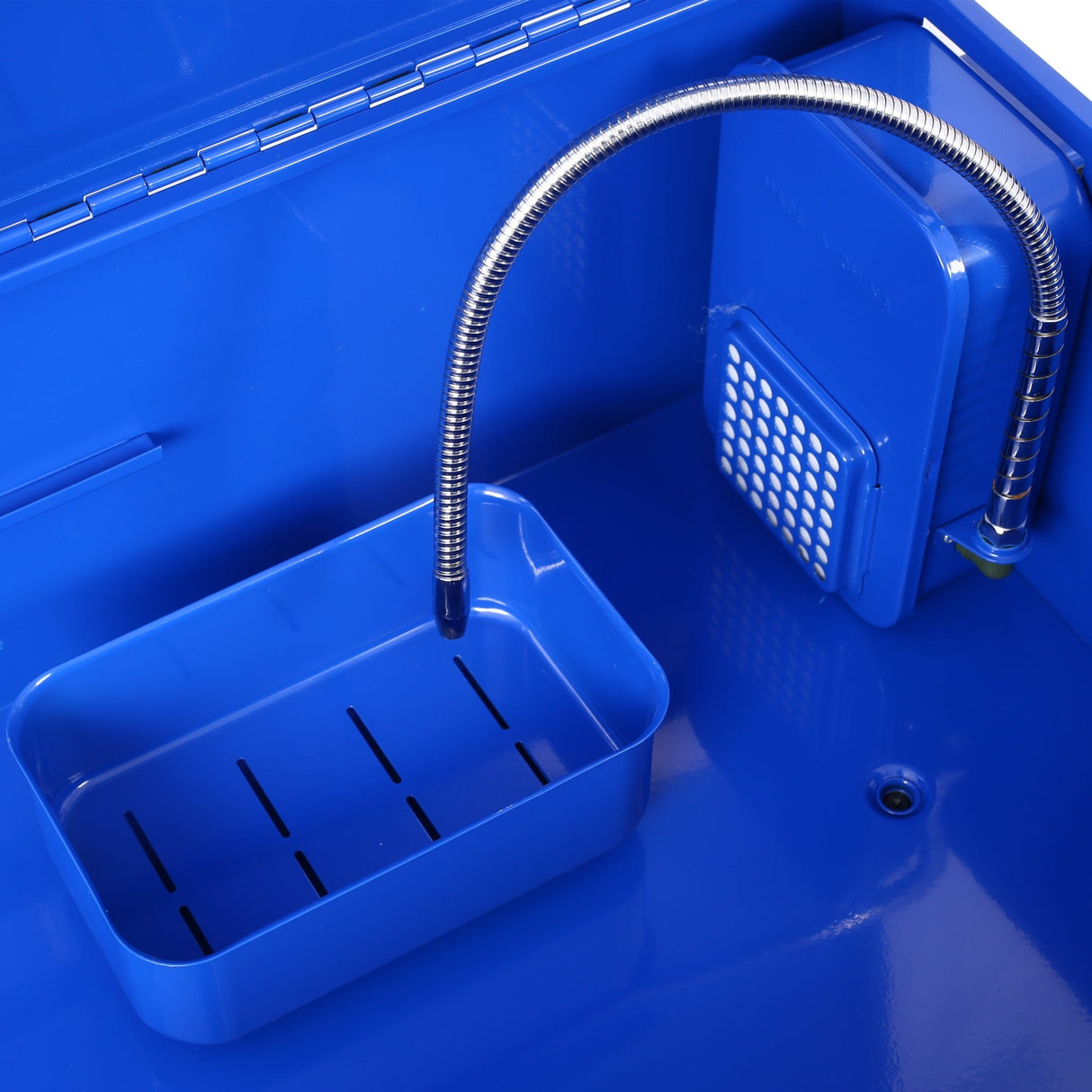 40 Gallon Parts Washer 24 Gallon Solvent Capacity 5 Gallon Per Minute Max Pump Output Heavy Duty Steel Powder Coated blue - Fab Heavy Parts