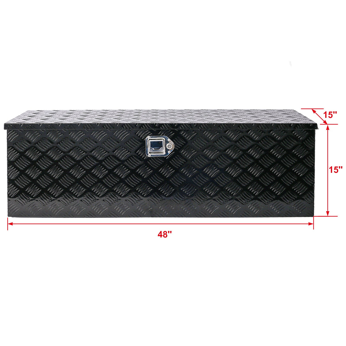 40 Inch Tool Box Aluminum Heavy Duty Tool Box w/ Lock Keys 48x15x15 inch - Black - Fab Heavy Parts