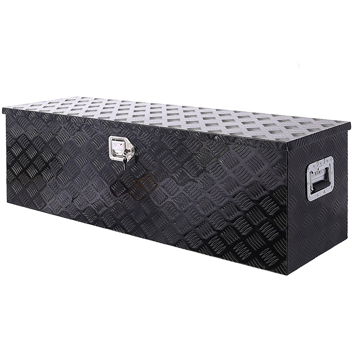 40 Inch Tool Box Aluminum Heavy Duty Tool Box w/ Lock Keys 48x15x15 inch - Black - Fab Heavy Parts