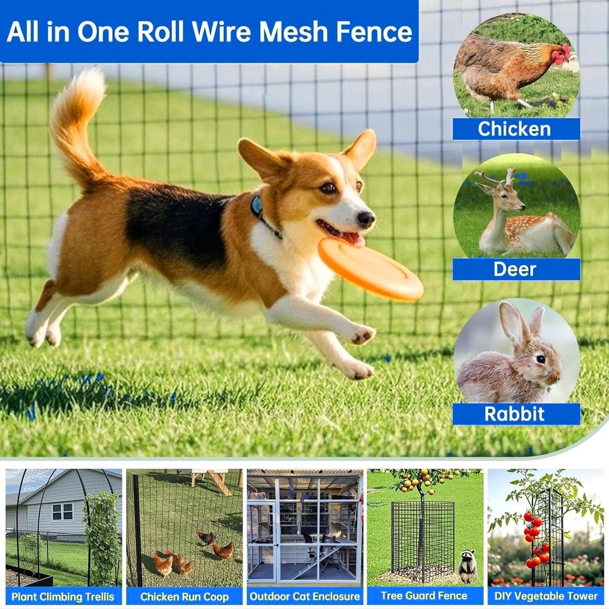 40 Inch x 99 FT Black Vinyl - Coated 16 Gauge Metal Mesh Fence Rust - Resistant Welded Wire Support for Poultry Cages Garden Protection and Pet Enclosures - Fab Heavy Parts