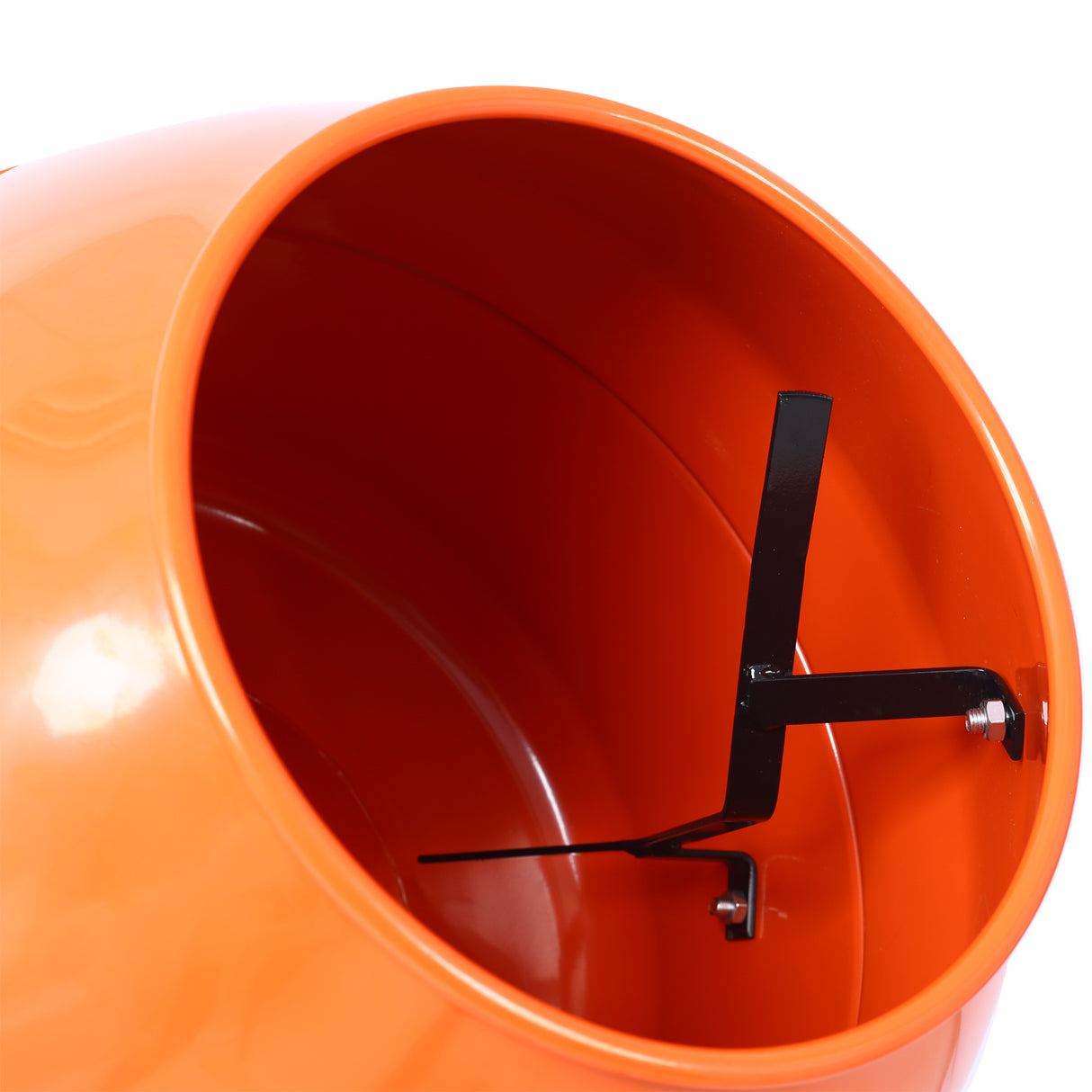 370W Portable Electric Concrete Mixer Cement Mixing Barrow Machine Mortar Handle with Wheel 4.6 cu/ft.--Orange