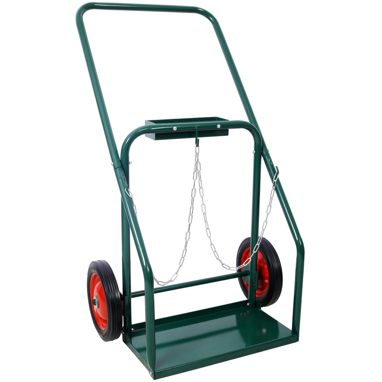 440lbs Capacity Cylinder Cart Welding Hand Truck Large Dual Oxygen Tank Dolly With 10 - Inch Solid Rubber Wheels - Green - Fab Heavy Parts