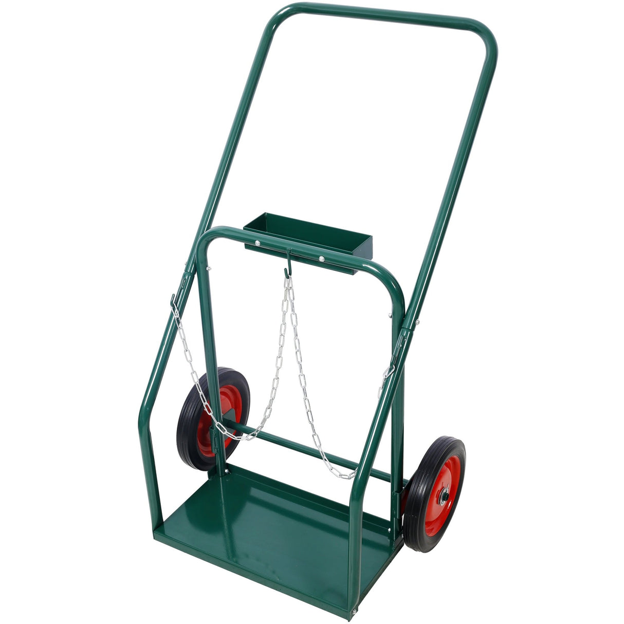 440lbs Capacity Cylinder Cart Welding Hand Truck Large Dual Oxygen Tank Dolly With 10 - Inch Solid Rubber Wheels - Green - Fab Heavy Parts