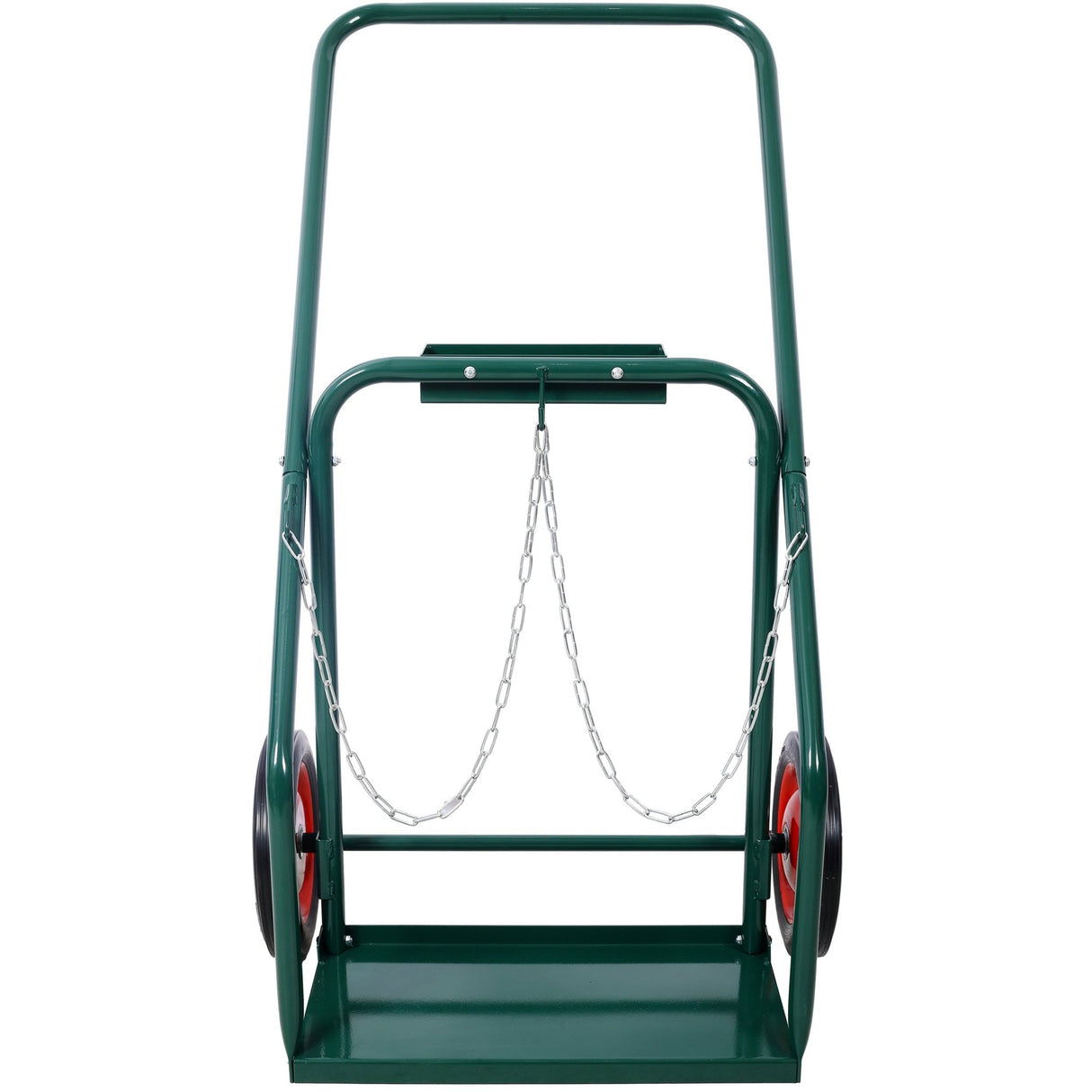 440lbs Capacity Cylinder Cart Welding Hand Truck Large Dual Oxygen Tank Dolly With 10 - Inch Solid Rubber Wheels - Green - Fab Heavy Parts
