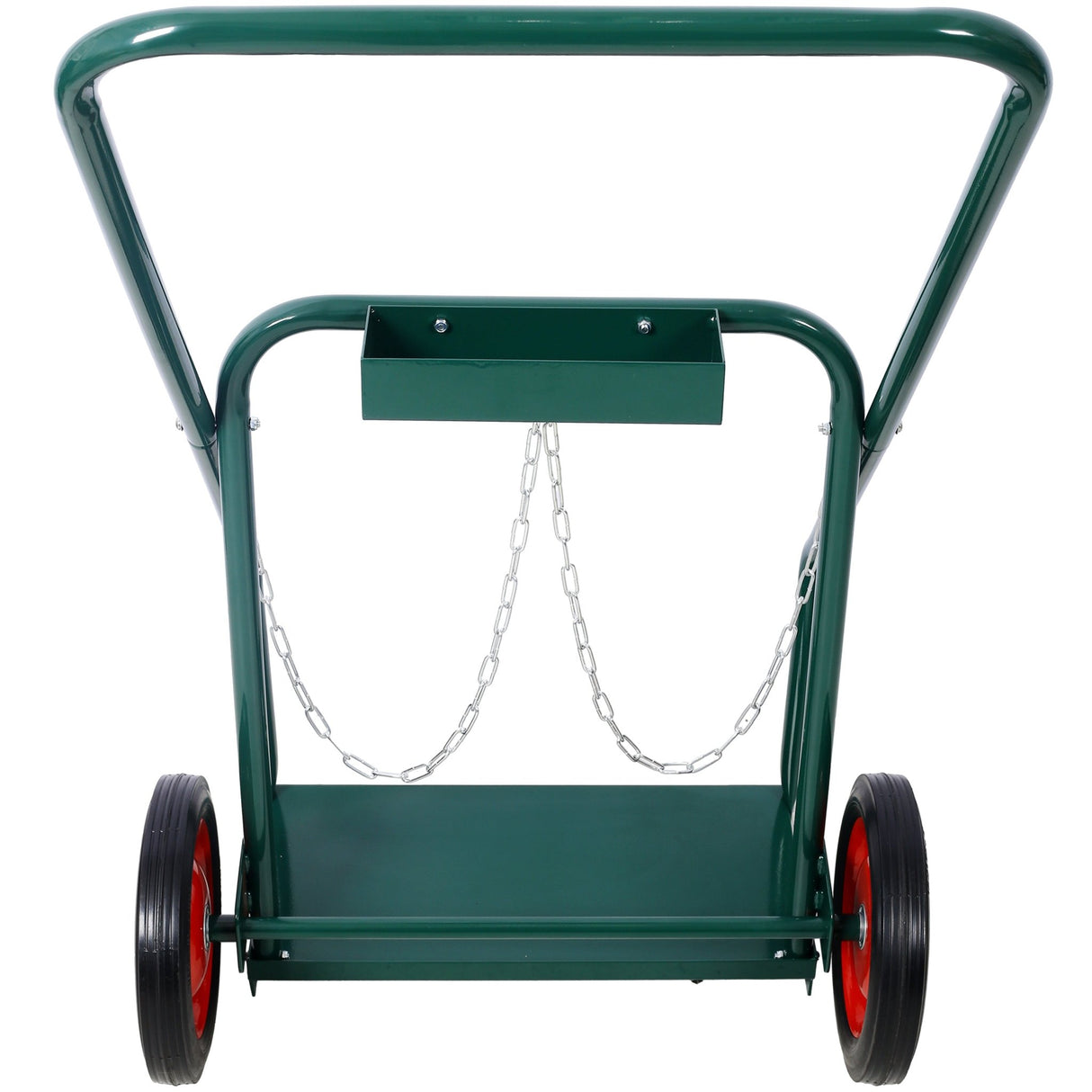 440lbs Capacity Cylinder Cart Welding Hand Truck Large Dual Oxygen Tank Dolly With 10 - Inch Solid Rubber Wheels - Green - Fab Heavy Parts