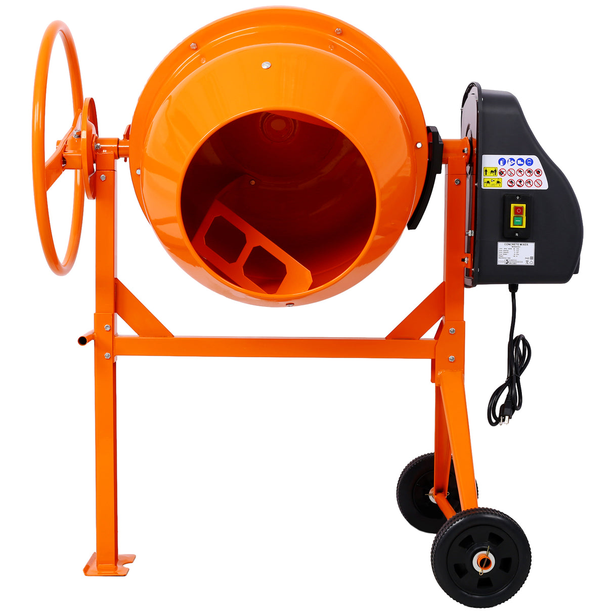 Cement Mixer 5 Cu. Ft Electric Concrete Machine 650W AC Motor Portable Power