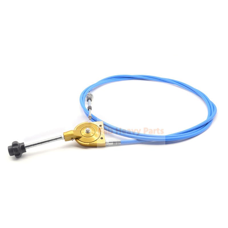 4.5M, 177" Throttle Cable Push Pull Cable With Control Handle for Excavators Loaders Tractors - Blue - Fab Heavy Parts