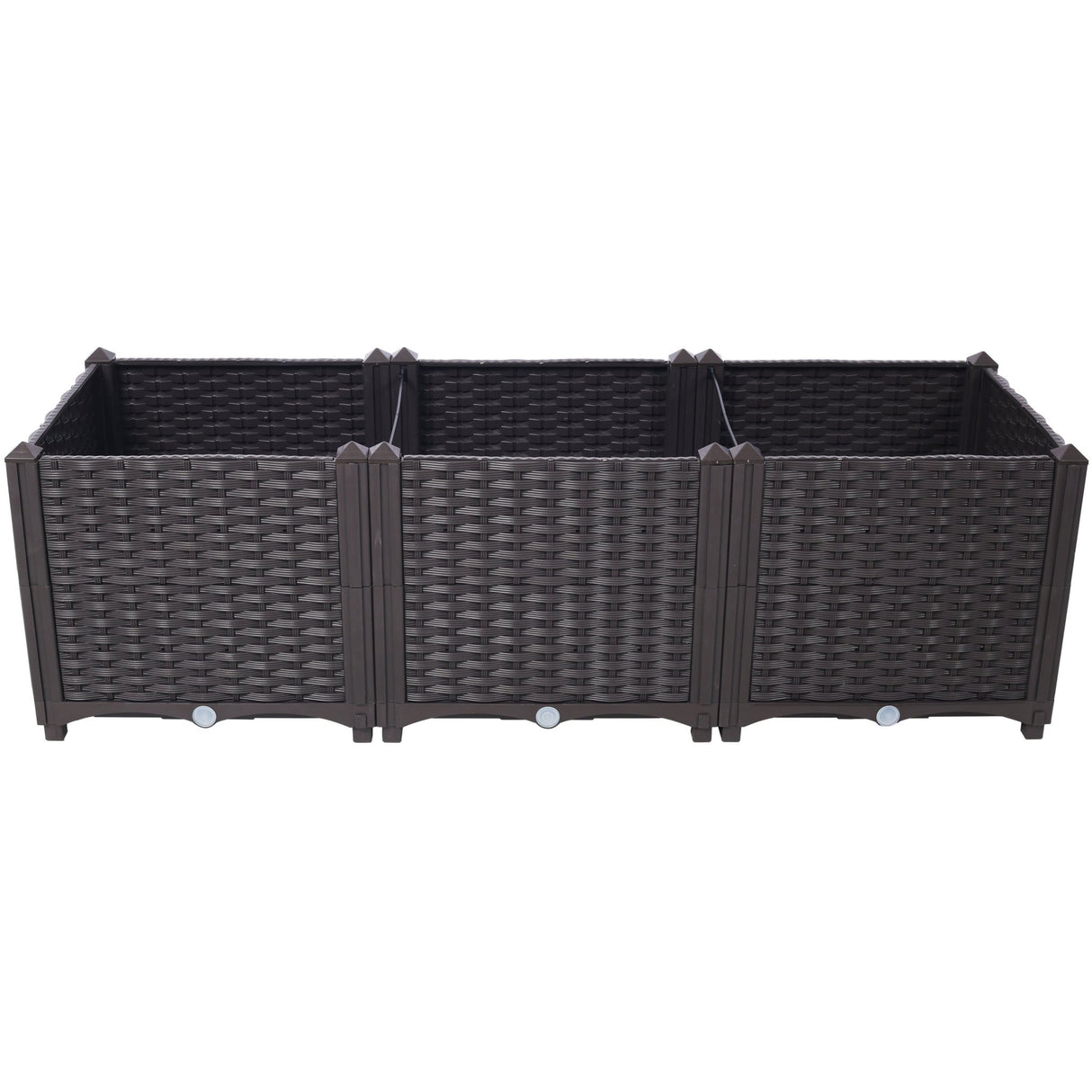47.2" L X 15.7" D X 14.7" H Deep Raised Garden Bed Plastic Planter Boxes for Vegetables Flowers Herbs and Succulents Self - Watering Raised - Brown - Fab Heavy Parts