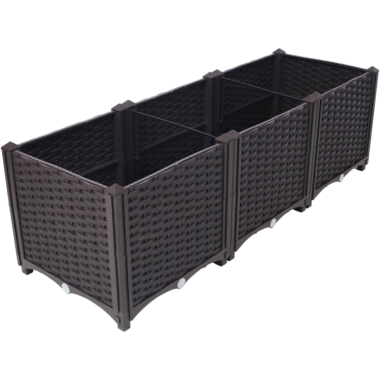 47.2" L X 15.7" D X 14.7" H Deep Raised Garden Bed Plastic Planter Boxes for Vegetables Flowers Herbs and Succulents Self - Watering Raised - Brown - Fab Heavy Parts