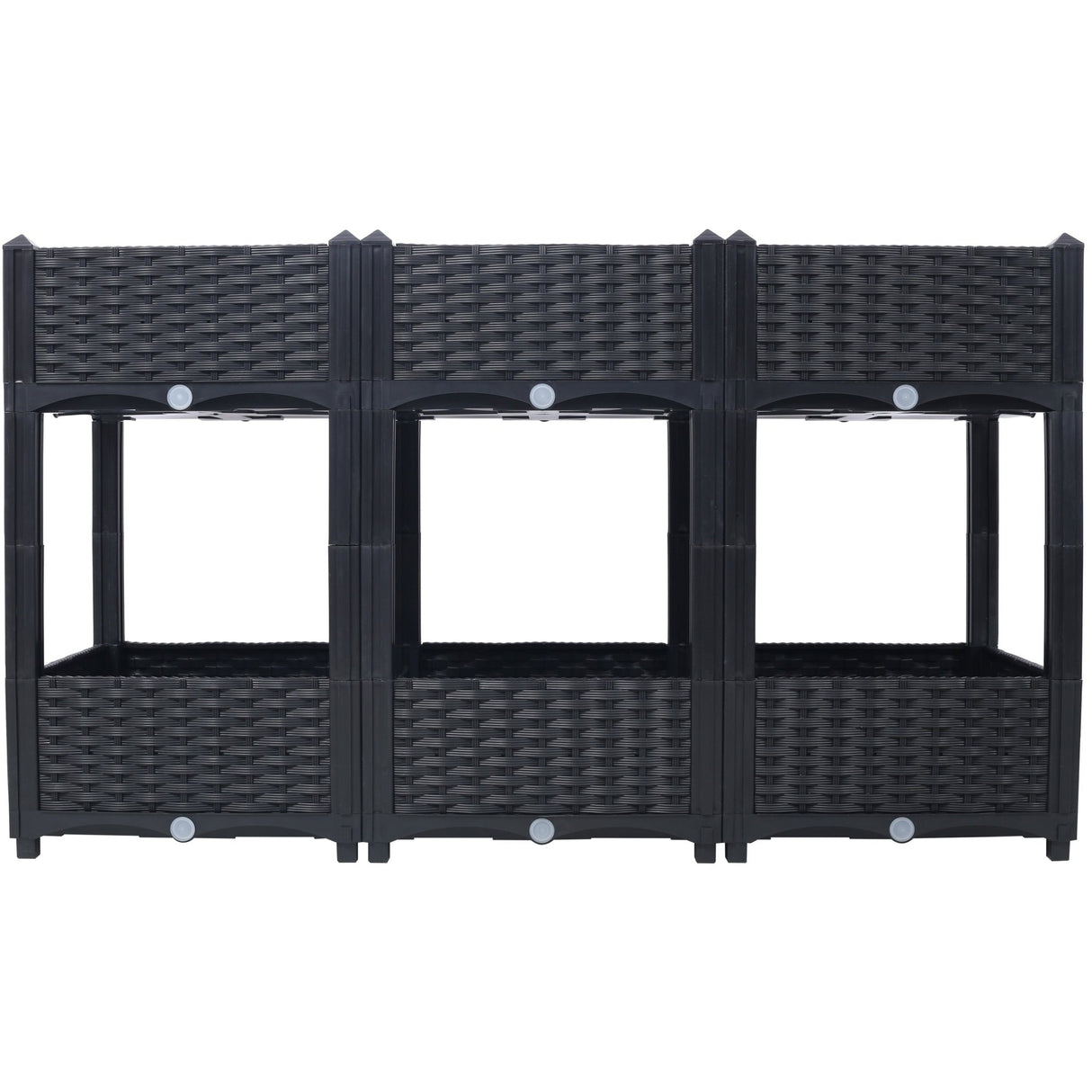 47.2"x15.7"x27.7" Elevated Planter Garden Box with Drainage Plug Raised Beds for Vegetable/Flower/Herb Outdoor Standing Gardening Kit - Black - Fab Heavy Parts