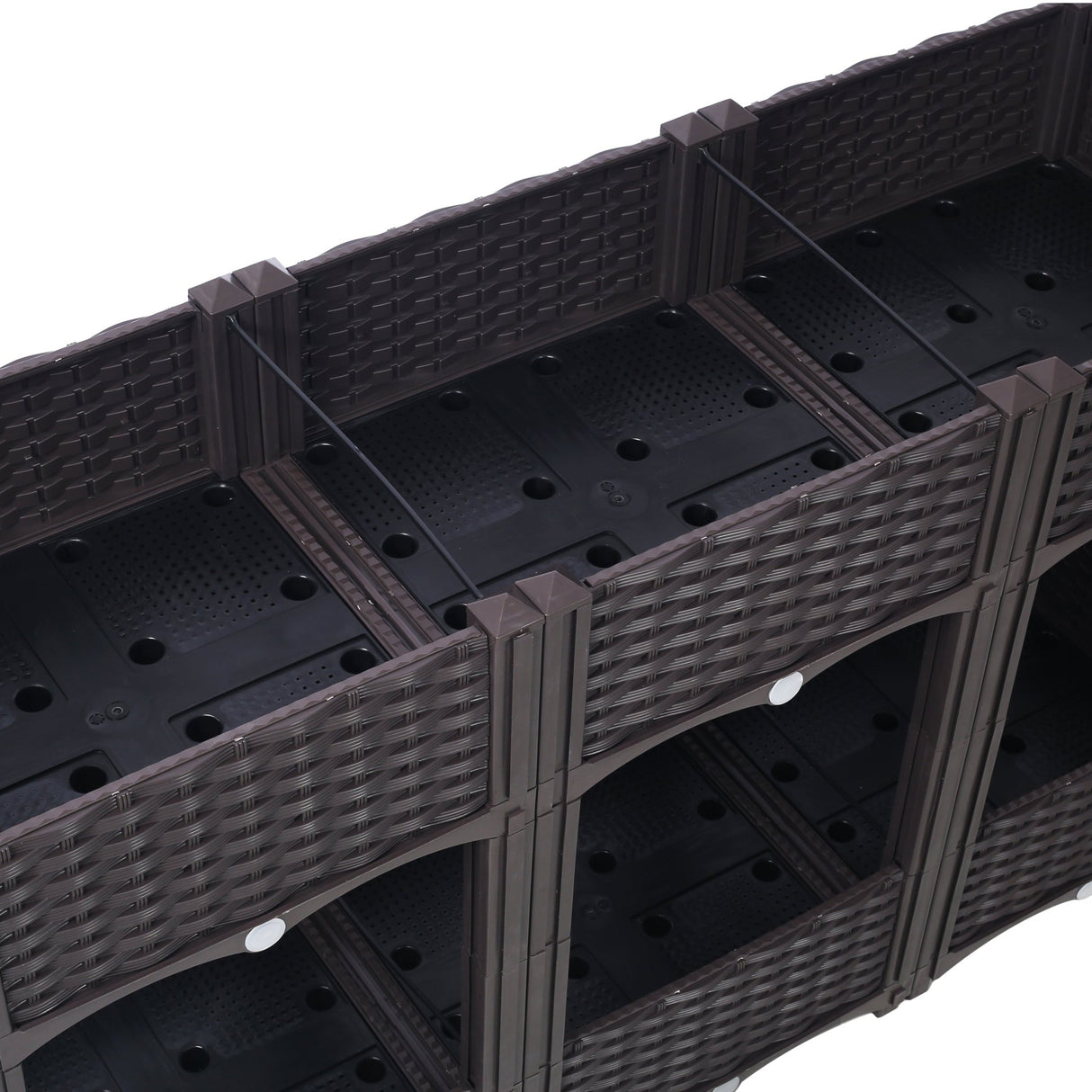 47.2"x15.7"x27.7" Elevated Planter Garden Box with Drainage Plug Raised Beds for Vegetable/Flower/Herb Outdoor Standing Gardening Kit - Brown - Fab Heavy Parts