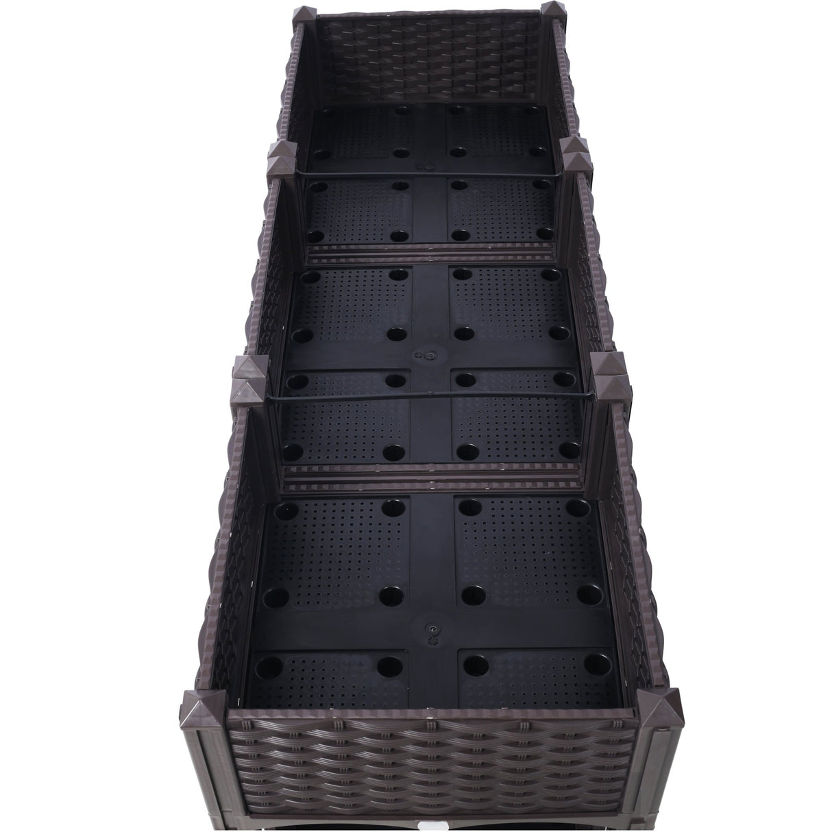47.2"x15.7"x27.7" Elevated Planter Garden Box with Drainage Plug Raised Beds for Vegetable/Flower/Herb Outdoor Standing Gardening Kit - Brown - Fab Heavy Parts